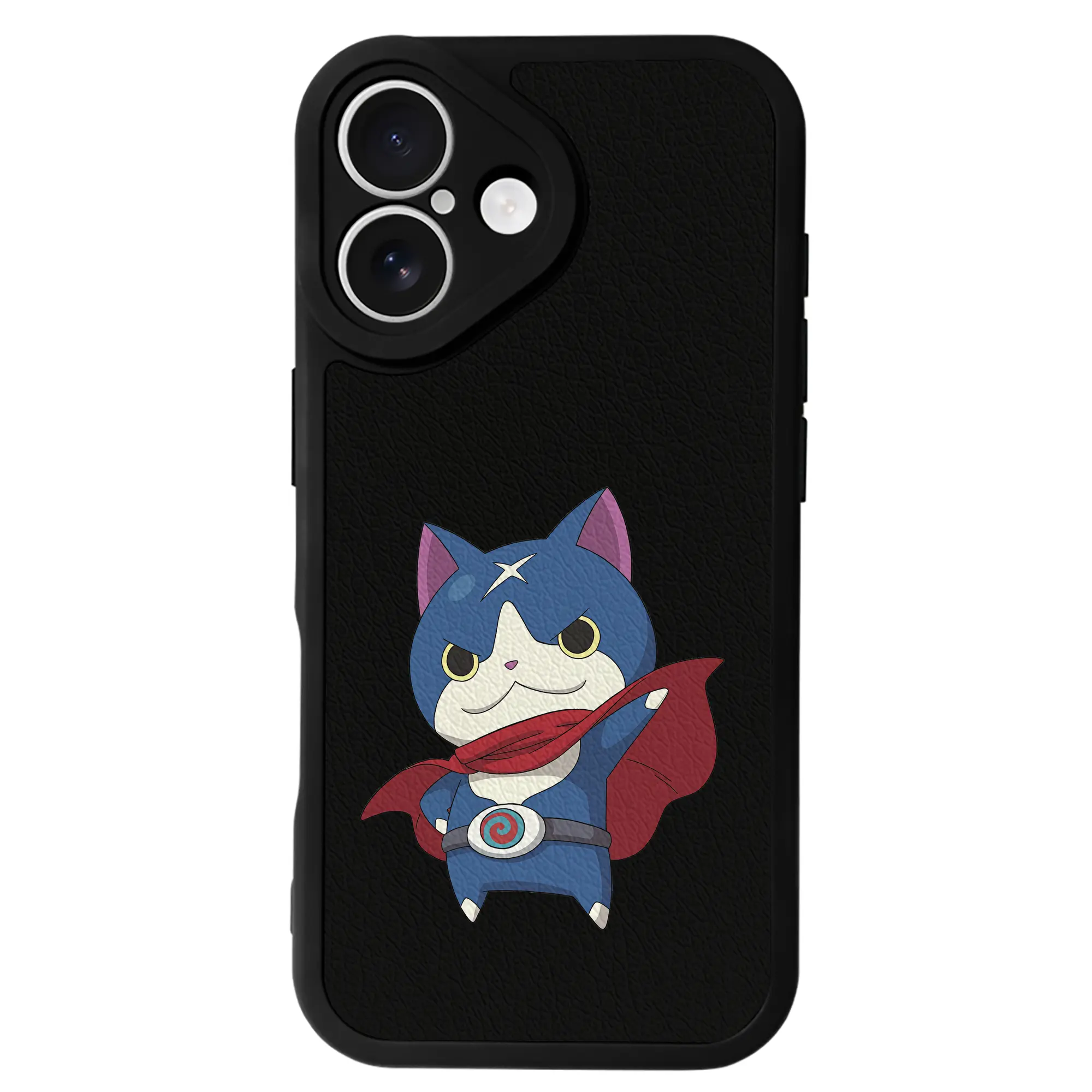 妖怪ウォッチ グッズ,ダークニャン - IPhone 16シリーズ対応 ・ シリコンスマホケース ・ レザー調 ・ 高精度フィット ・ 耐衝撃 ・ ワイヤレス充電対応 ・ 精密カット